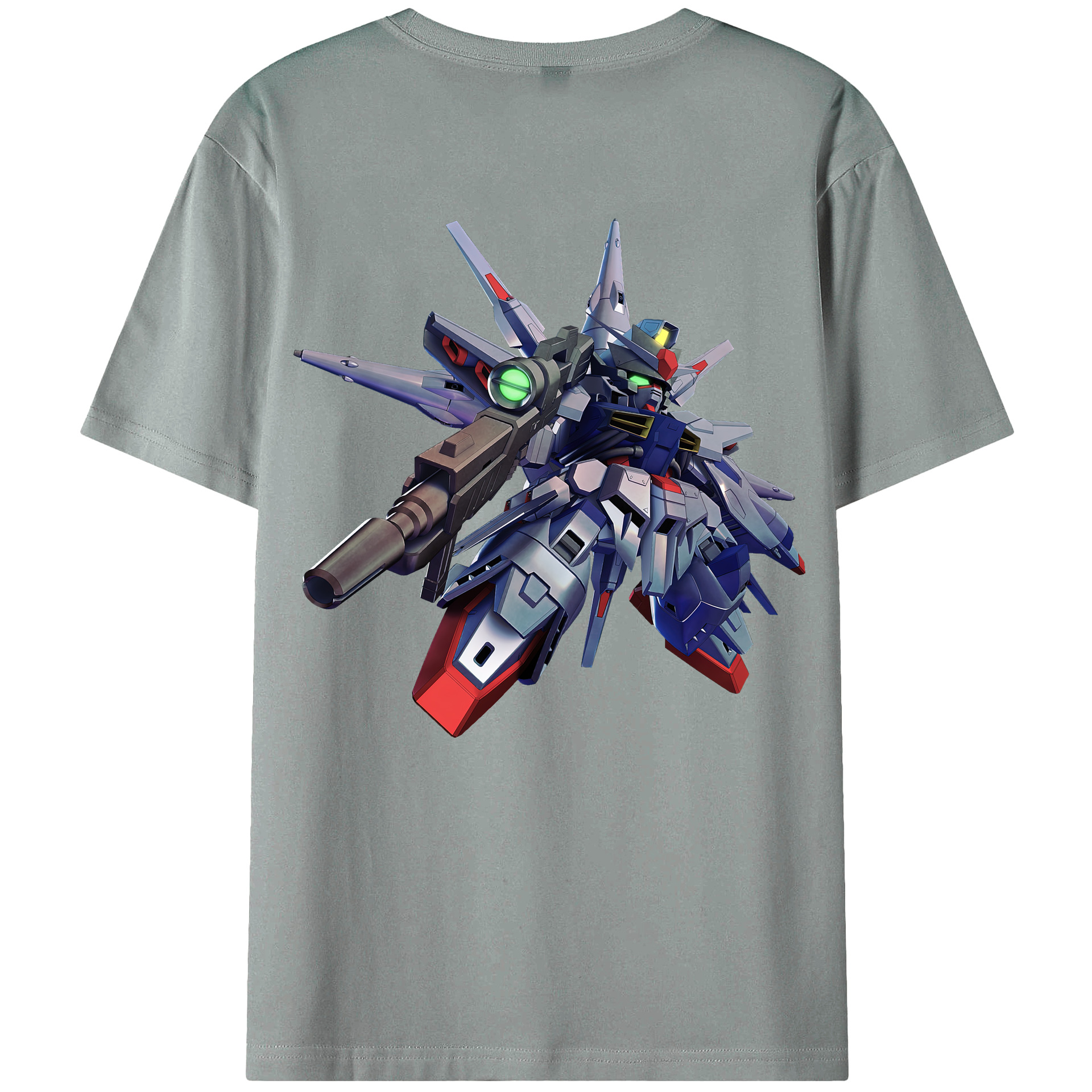 （画像用） 機動戦士ガンダム Mobile Suit Gundam 綿100％ メンズ半袖Tシャツ（バックプリント） 通気性